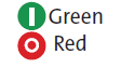 Кнопка управління подвійна L61QM21 червона/зелена, з символами, з прозорим ковпаком