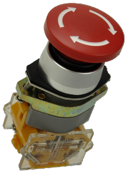 Кнопка безпеки грибоподібна LAS0-A1Y-11TS/R червона, бистабильная
