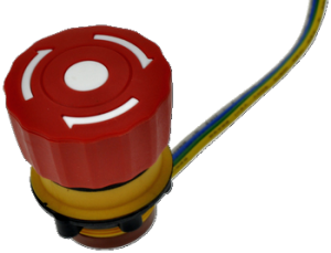 Кнопка безпеки грибоподібна LAS1-A22Y-11TSB/L червона, бистабильная