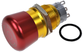 Кнопка безпеки грибоподібна LAS1-AGQ-11TSB червона, бистабильная
