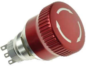 Кнопка безпеки грибоподібна LAS1-AGQ-11TS/R червона, бистабильная