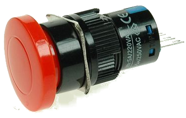 Кнопка безпеки грибоподібна LAS1-AM-11R червона, моностабильная