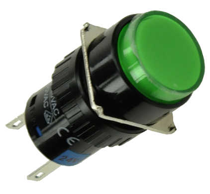 Кнопка управления LAS1-AY-11/G/24V зелёная, моностабильная