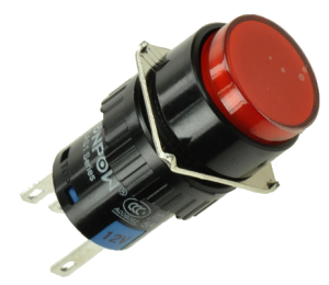 Кнопка управления LAS1-AY-11Z/R/12V красная, бистабильная