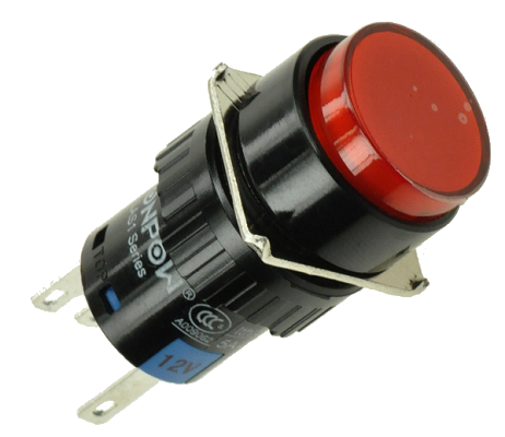 Кнопка управления LAS1-AY-11Z/R/12V красная, бистабильная