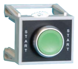 DIN-шинна збірка LWA0238-101, зелена кнопка