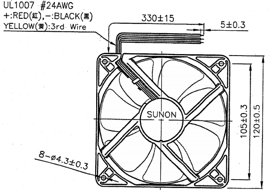 Вентилятор малогабаритный осевой MEC0382V1-G99 DC24V