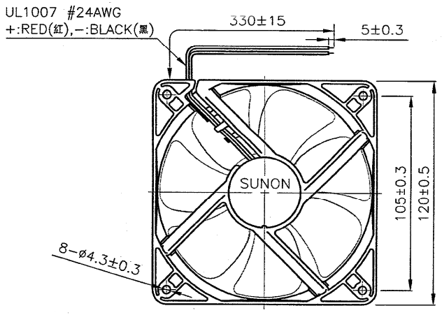 Вентилятор малогабаритний осьової MEC0384V1-A99 DC48V