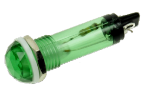 Сигнальна лампа N-808-G-230VAC зелена, неонова 250V