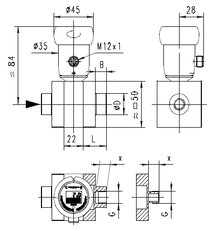 Датчик потока OMNI-XF-008, с динамической диафрагмой