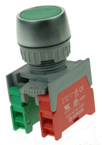 Кнопка управління PBF22-1-O/C-G зелена, моностабильная