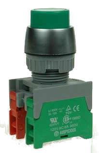 Кнопка управління PBL22-1-O/C-G зелена, моностабильная