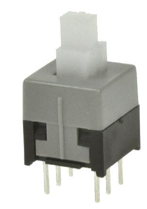 Мініатюрна Кнопка на плату під пайку PL221/2201A біла, бистабильная