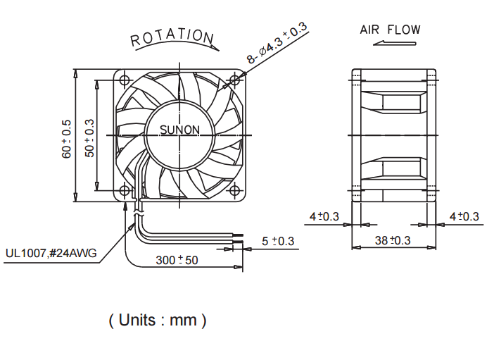 Вентилятор малогабаритный осевой PMD1206PMB1-A DC12V