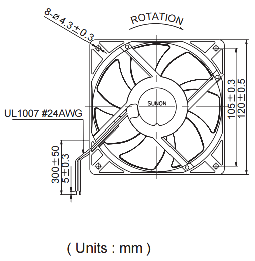 Вентилятор малогабаритний осьової PMD1212PMB1-A DC12V