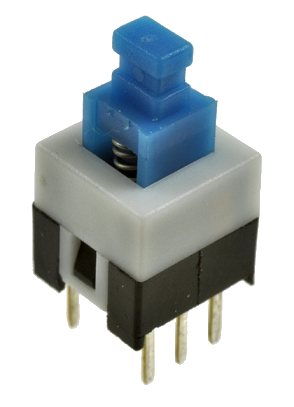 Мініатюрна Кнопка на плату під пайку PS2212S синя, бистабильная