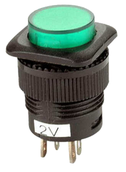 Кнопка управления  R13-508AG зелёная, бистабильная