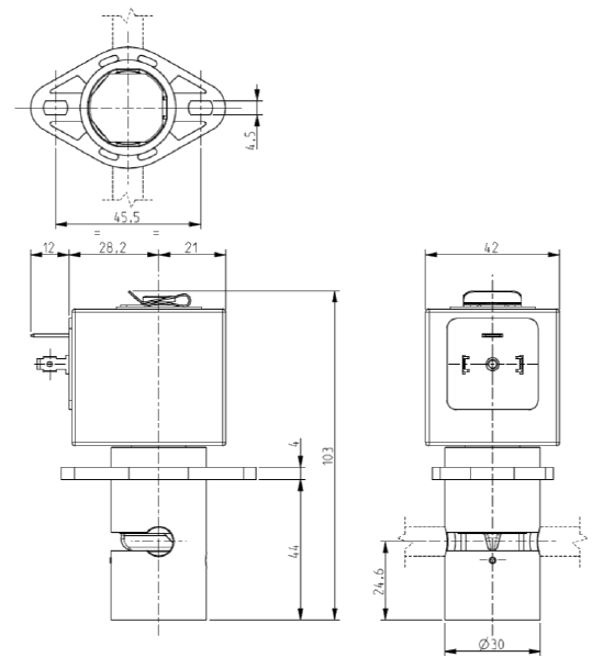 Электромагнитный клапан S126-01, пережимной, двухходовой.