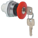 Кнопка грибоподібна з ключем T11GM01 червона