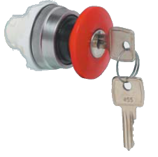 Кнопка грибоподібна з ключем T11GM01 червона