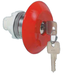 Кнопка грибовидная с ключом T11GP01 красная