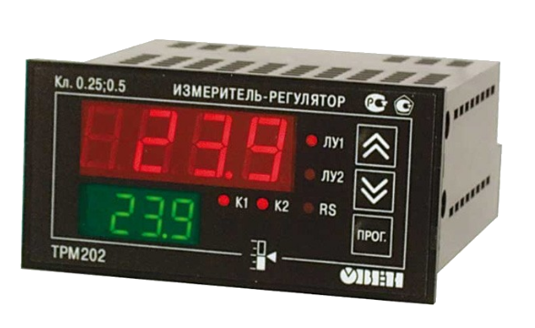 Вимірювач-регулятор ТРМ202-Щ2.РР, загальнопромисловий, двоканальний з RS-485