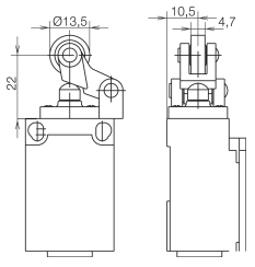 Концевой  выключатель Ti2-SU1Z HW, с рычагом и роликом