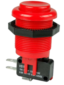 Кнопка управления VAQ7R-15-1C2-1R красная, моностабильная