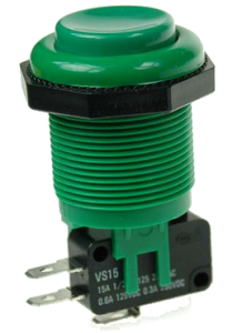 Кнопка управління VAQ7R-15-1C2-3G зелена, моностабильная