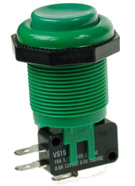 Кнопка управления VAQ7R-15-1C2-3G зелёная, моностабильная