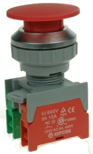 Кнопка безопасности грибовидная XE30-1-O/C-R красная, моностабильная