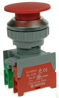 Кнопка безпеки грибоподібна XE30-1-O/C-R червона, моностабильная