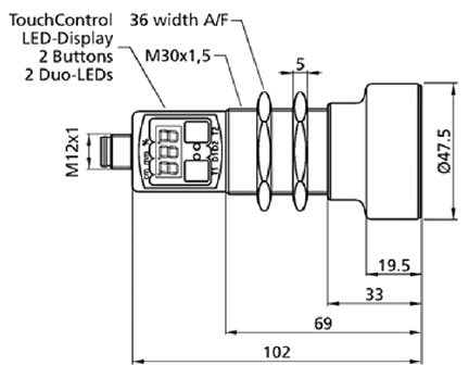 Ультразвуковий датчик crm+340/IU/TC/E, циліндричний