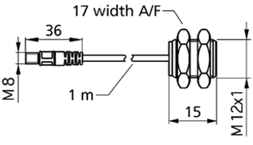 Ультразвуковой датчик dbk+4/Sender/ M12/K1, цилиндрический