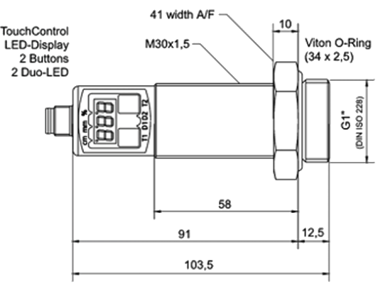 Ультразвуковой датчик hps+35/DIU/TC/E/G1, цилиндрический