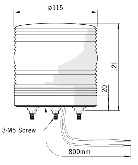 Компактный проблесковый маячок MS115, с призматическим плафоном