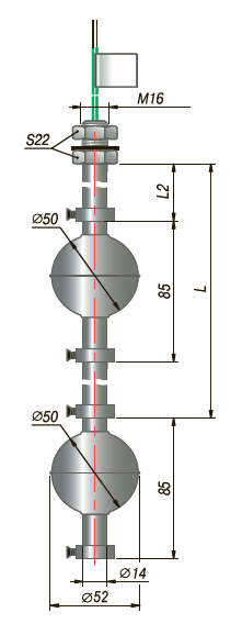 Датчик уровня ПДУ-3.2.1000.100-Еx поплавковый двухуровневый