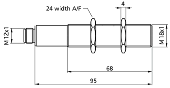 Ультразвуковой датчик wms-25/RT/HV/M18, цилиндрический
