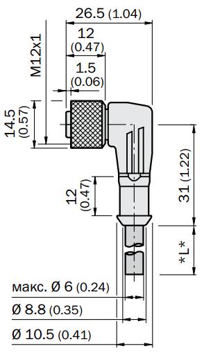Кабель DOL-1205-W02M, для підключення датчика