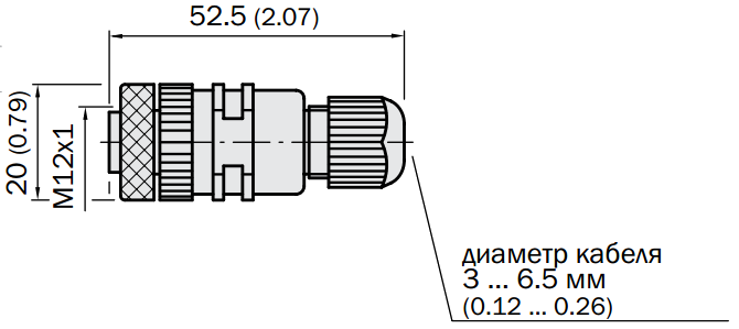 Роз'єм DOS-1205-G, для підключення датчика