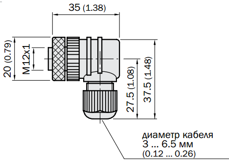 Роз'єм DOS-1205-W, для підключення датчика