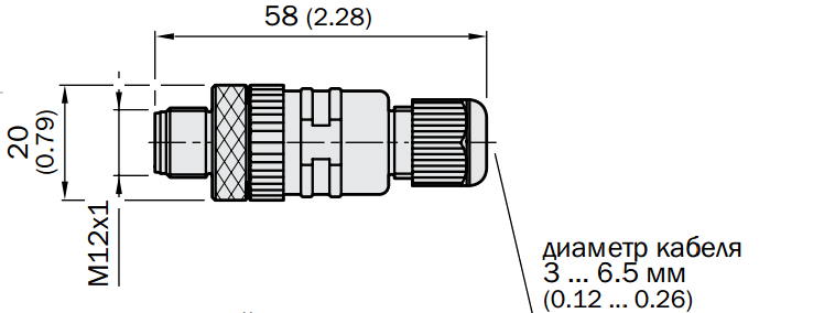 Роз'єм STE-1204-G, для підключення датчика