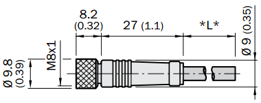 Кабель DOL-0803-G02M, для підключення датчика