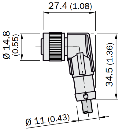 Кабель STL-1204-W02MD34KM2, для подключения датчика