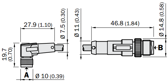 Кабель-переходник DSL-8203-B0M6C, для подключения датчика