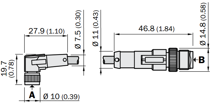 Кабель-переходник DSL-8204-B0M6C, для подключения датчика