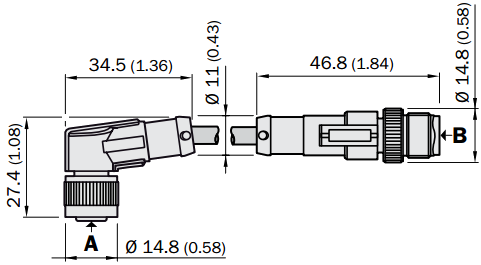 Кабель-переходник DSL-1203-B0M6C, для подключения датчика
