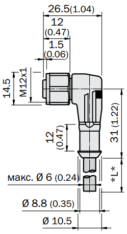 Кабель DOL-1204-L02MN, для підключення датчика