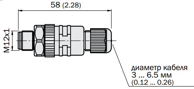 Роз'єм STE-1204-GN, для підключення датчика