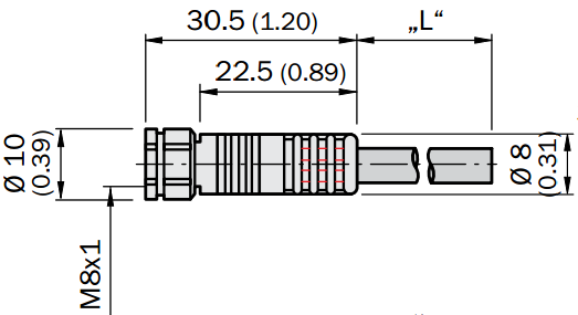 Кабель DOL-0804-G02MN, для подключения датчика